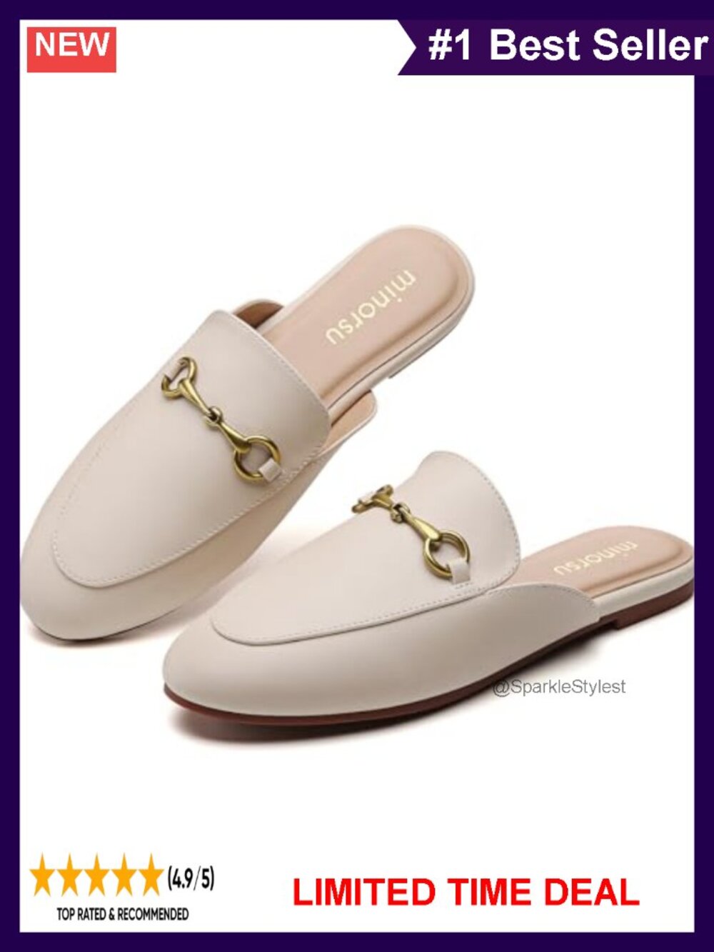 Memory Foam Buckle Mules Flats Loafers